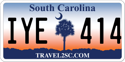 SC license plate IYE414