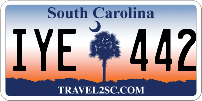 SC license plate IYE442