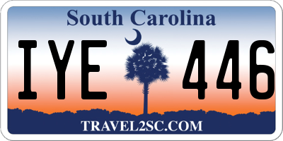 SC license plate IYE446
