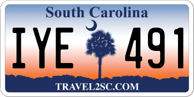 SC license plate IYE491