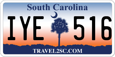 SC license plate IYE516
