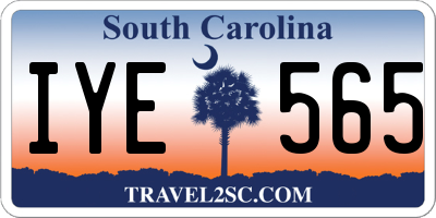 SC license plate IYE565
