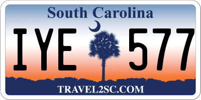 SC license plate IYE577