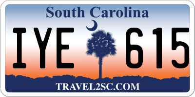 SC license plate IYE615