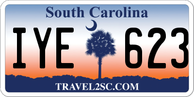 SC license plate IYE623