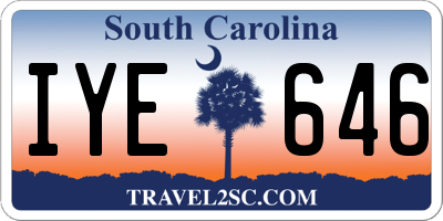 SC license plate IYE646