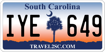 SC license plate IYE649