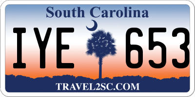 SC license plate IYE653
