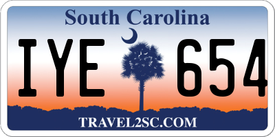 SC license plate IYE654