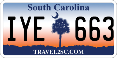 SC license plate IYE663