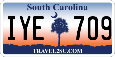 SC license plate IYE709