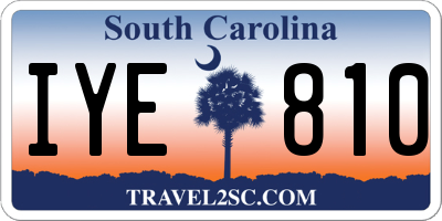 SC license plate IYE810