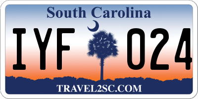 SC license plate IYF024