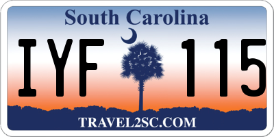 SC license plate IYF115