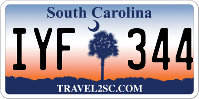 SC license plate IYF344