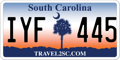 SC license plate IYF445