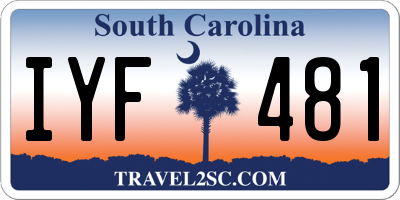 SC license plate IYF481
