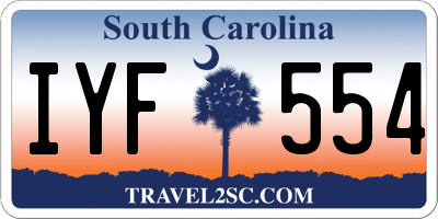 SC license plate IYF554