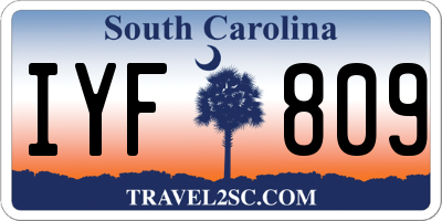 SC license plate IYF809