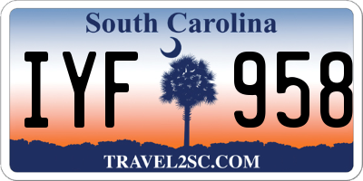 SC license plate IYF958