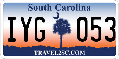 SC license plate IYG053