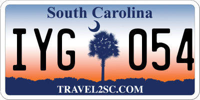 SC license plate IYG054