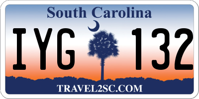 SC license plate IYG132