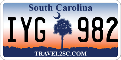 SC license plate IYG982