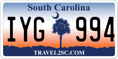 SC license plate IYG994