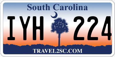 SC license plate IYH224