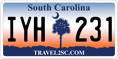 SC license plate IYH231