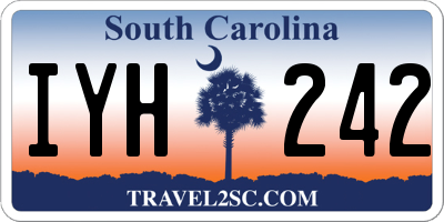 SC license plate IYH242