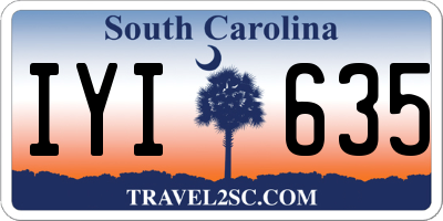 SC license plate IYI635