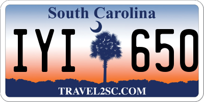 SC license plate IYI650