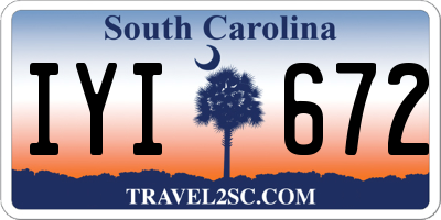 SC license plate IYI672