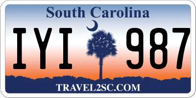 SC license plate IYI987