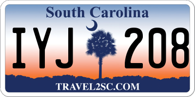 SC license plate IYJ208