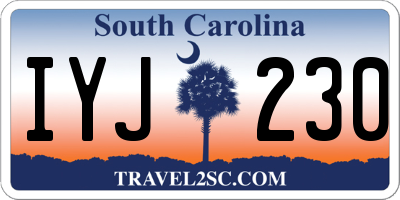 SC license plate IYJ230