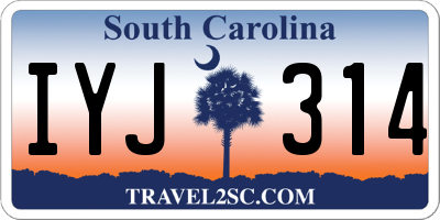 SC license plate IYJ314