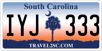 SC license plate IYJ333