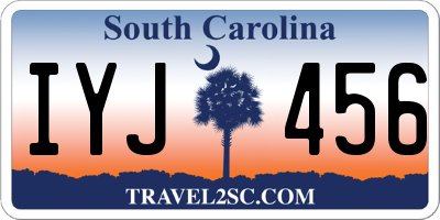 SC license plate IYJ456