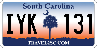 SC license plate IYK131
