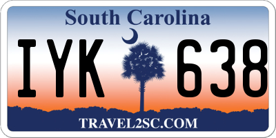 SC license plate IYK638