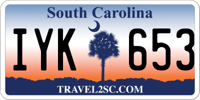 SC license plate IYK653