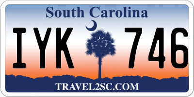SC license plate IYK746