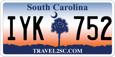 SC license plate IYK752