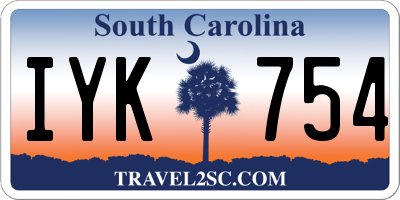 SC license plate IYK754