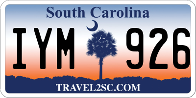 SC license plate IYM926