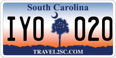 SC license plate IYO020