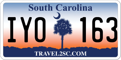SC license plate IYO163